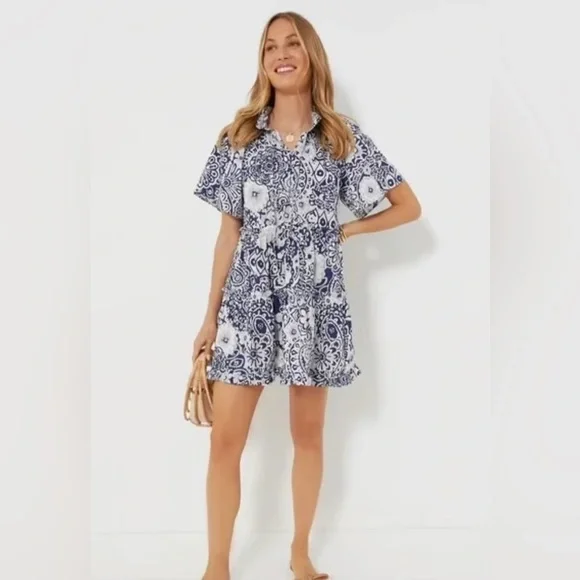 Hyacinth House Blue & White Floral Thea Mini Dress XXS - Picture 2 of 9